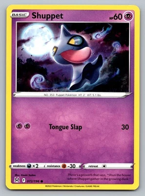 Pokemon TCG SWSH11: Lost Origin Shuppet 072/196 - Image 1 of 2