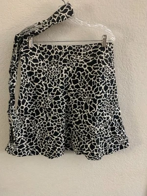 Falda Merona forrada de lino negro/crema talla 4 Foto 1 de 4