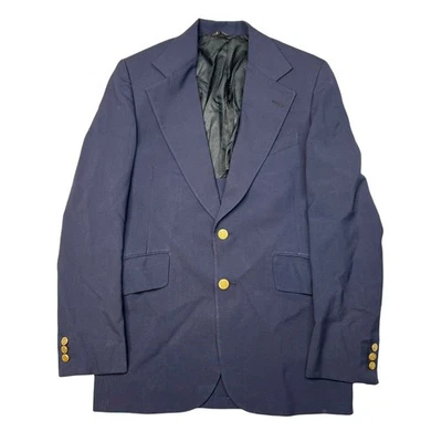 Jaqueta Bill Blass VTG Barneys Suit Blazer 2 Botões Casaco Esportivo Azul Marinho Tamanho 39R - Imagem 1 de 4