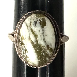 Vtg Ring MARKED 925 STERLING SILVER Size 6 Stone Band Jewelry lot y - Picture 1 of 7