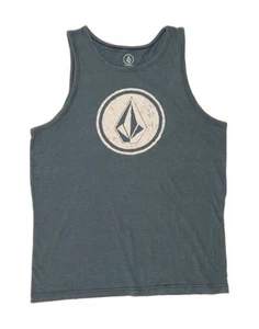 VOLCOM Womens Graphic Vest Top UK 16 Large Blue Cotton CK25 - Picture 1 of 3