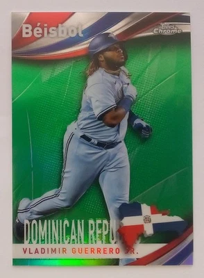 2021 Topps Chrome Green Beisbol Insert Vladimir Guerrero Jr. 32/99 Parallel #B-6 - Image 1 of 2