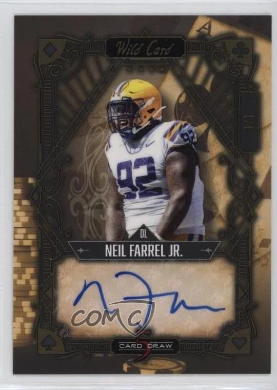 2022 Wild 5 Card Draw Vintage Gold Foil - 1/1 Neil Farrell Jr #5CDV-91 Auto 11ur - Image 1 of 3