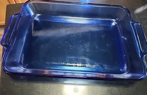 Anchor Hocking Cobalt Blue Glass Casserole Baking Dish 9.5 "x 13.5  - Picture 1 of 3