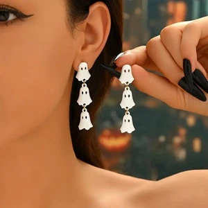 1 par de pendientes colgantes de Halloween fantasma gótico - gotas lindas y vanguardistas - Imagen 1 de 2