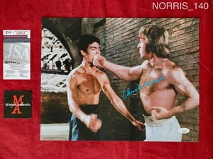 Chuck Norris foto autografata firmata 11x14 Karate JSA COA Bruce Lee - Foto 1 di 1
