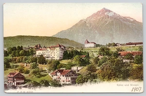 Postal Casas de Montaña Spiez y Niesen Suiza - Imagen 1 de 2