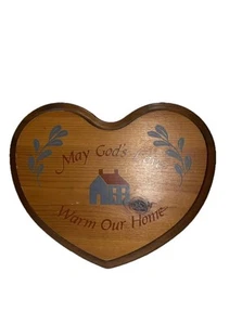 Vintage Wooden Wall Hanging Plaque Rustic Country Retro Gods Love Religious 11” - Picture 1 of 5