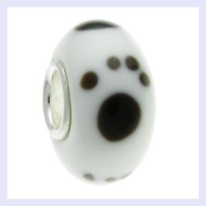 Puppy Dog Paw Animal Foot Print Lampwork Glass Bead for European Charm Bracelet