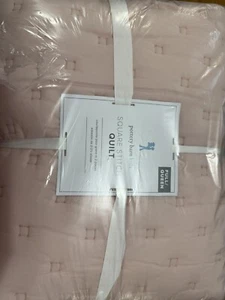 Edredón Pottery Barn Kids punto cuadrado rubor rosa nuevo completo/queen - Imagen 1 de 4