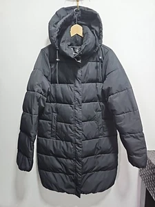 Ripzone Women Winter Coat Puffer Down Hooded Black Multi-Pockets, Zip Size L - Foto 1 di 7