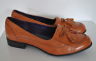 Brown leather slip on women SHIPLEY flat loafers shoes size 7.5 (EU 41.5) Hotter