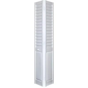 HomeFashion Bifold Door Louver/Panel White PVC Composite InteriorCloset+Hardware - Picture 1 of 1