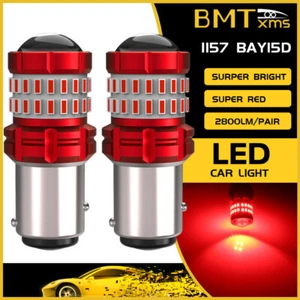 2pcs 1157 2357 2057 LED Red Brake Stop Tail Light Bulbs For Hyundai KIA Toyota - Picture 1 of 12