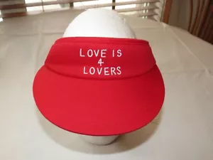 RVCA RARE Mens adult adjustable Sun Visor "Love Is 4 Lovers" red one size NEW - Picture 1 of 4