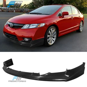 Fits 09-11 Honda Civic Sedan JS Style PU Front Bumper Lip Air Dam Chin Unpainted - Picture 1 of 10