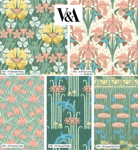 Victoria Louise Art Nouveau Organic Prints 100% Cotton Craft Fabric 110cm Wide - Picture 1 of 6
