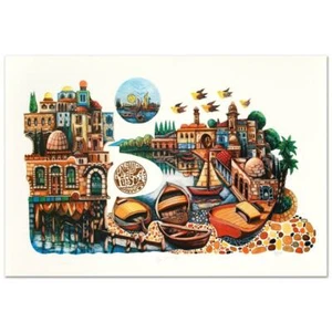 Amram Ebgi, "City of Jaffa" Limited Edition Lithograph Signed w/LOA 673/900 - Picture 1 of 2