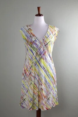 Vestido informal JAMS WORLD $128 viola torcido cuello en V cuadros talla grande Foto 1 de 4