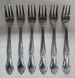 Set of 6 Rogers Co. Korea Stainless Cocktail Forks - Picture 1 of 8