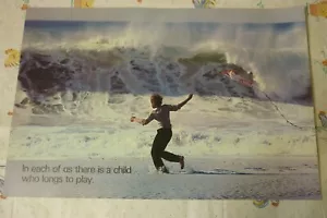 1980 VINTAGE NOS ARGUS POSTER 21" X 14" RAGAZZO AQUILONE VOLANTE OCEANO MOTIVAZIONALE - Foto 1 di 2