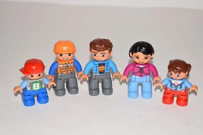 DUPLO Lego Minifigures Lot of 5 - Man, Woman, Worker & Two Kids - Image 1 of 3