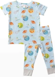 NWT ANGEL DEAR bamboo loungewear (PJ'S) IN Football PRINT 2T - Picture 1 of 1