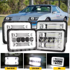 Fit Chevrolet Camaro Z28 1982 1983 1984 1985 1986-1992 4PCS 4x6" LED Headlights - Picture 1 of 11