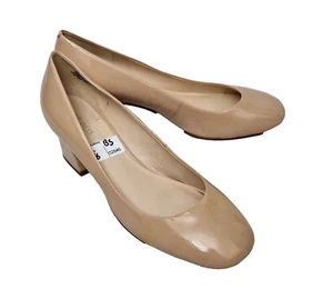 Impresionantes tacones altos sintéticos charol desnudo NINE WEST Spotlight EU 41 UK 8 RRP £79 - Imagen 1 de 6