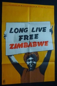 LARGA VIDA LIBRE ZIMBABWE Cartel Cubano Vintage con Plegues Originales ARTE CUBA AFRICA - Imagen 1 de 6