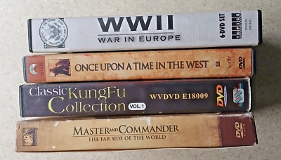WWII,Once Upon Time in West, Kung Fu, Master and Commander DVD lot G-VGC lot#375 Foto 1 de 4