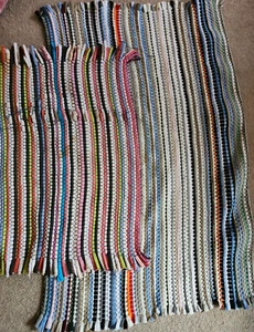 Vintage handgewebte Flickenteppiche 40" x 24" & 20" x 27" bitte Zustand lesen - Bild 1 von 11