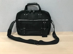 Ghurka Empire Collection BLACK Leather Laptop Shoulder Bag - Picture 1 of 6