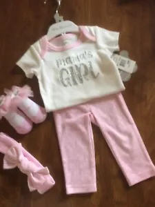 Baby Essentials Gift Set Size 6 M NWT White/Pink "Mama's Girl" - Picture 1 of 4