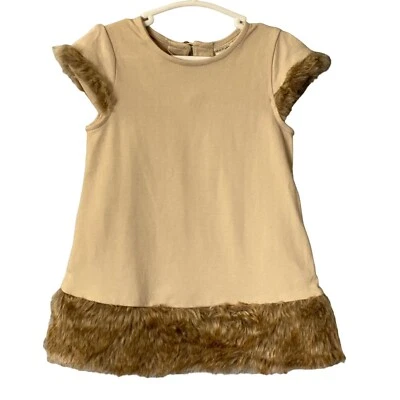 Vestido MAX STUDIO bebé talla 18 meses color tostado ribete de piel sintética mezcla de algodón Foto 1 de 4