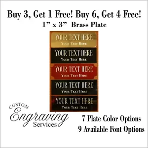 1"x3" Gravierte Messingplatte Gravur Bild Plakette Name ID Tag Trophäe Flagge Box - Bild 1 von 5