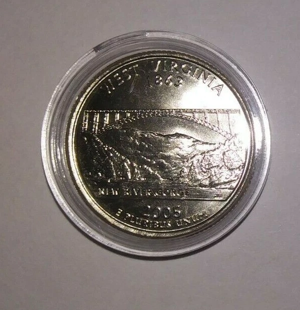West Virginia - 2005 - P Mint - State Quarter - Uncirculated + Coin Capsule! - Image 1 of 1