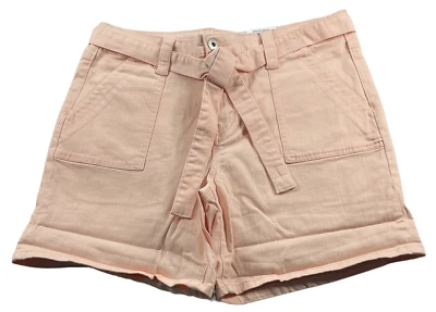 Style and Co Shorts Womens szie 12 Pink Stretch Denim 4 Pockets Belted New - Image 1 of 4