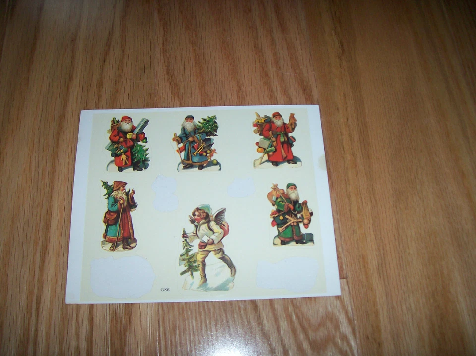 Pegatinas de ángel de Papá Noel victoriano vintage actual querubín padre tiempo  Foto 1 de 1