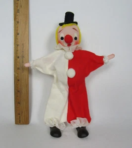 VINTAGE 1950s 60s CHRISTMAS CLOWN FIGURE 9 1/2" TALL MADE IN JAPAN FELT  - Picture 1 of 12