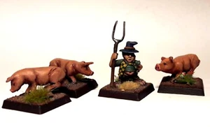 Borderlands Farmer Pigs Wargame Warhammer LMF15 UNBEMALT 28 mm Maßstab Modelle Kit - Bild 1 von 3