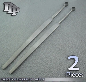 2 instrumentos de dermatología quirúrgica Fox Dermal Curettes 6 mm + 7 mm - Imagen 1 de 3