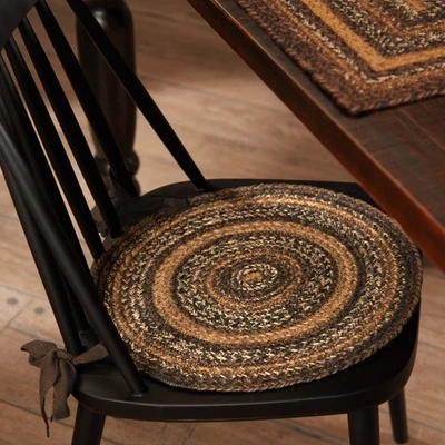Rustic 15 in Chair Pad Brown Espresso Textured Kitchen Table Decor VHC Brands - Image 1 of 4