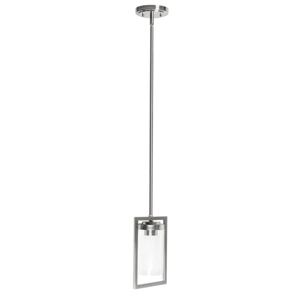 Sunset Lighting 1-Light Mini Prestige Pendant Bright Satin Nickel Finish F15010- - Image 1 of 1