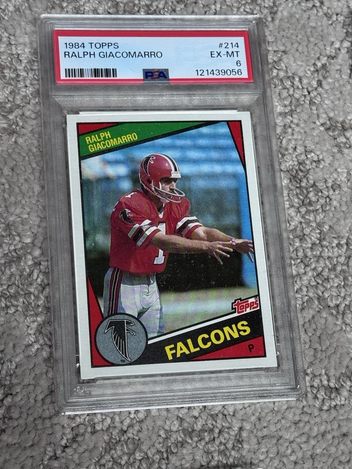 1984 TOPPS FOOTBALL CARD PSA 6 ATLANTA FALCONS RALPH GIACOMARRO - Image 1 of 1