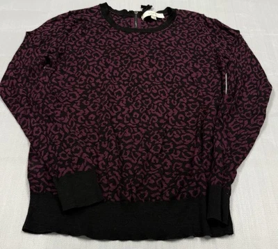 Suéter Ann Taylor LOFT Mujer Med Ligero Guepardo Leopardo Estampado Animal Foto 1 de 4