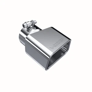 MBRP Polished SS Rectangular Angle Cut Passenger Side Muffler Tip (3" Inlet) - Picture 1 of 3