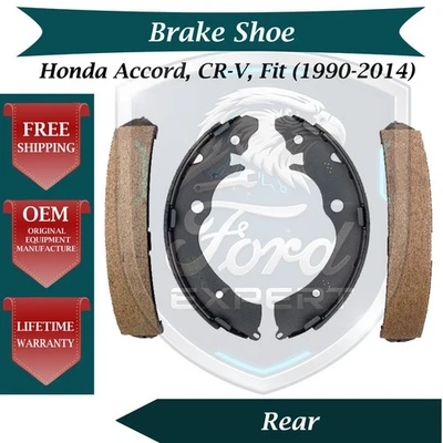 Premium OE Rear Brake Shoes For 1990-2014 Honda Accord CR-V Fit 10 Year Warranty - Image 1 of 4