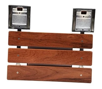  Asiento de ducha plegable de madera montado en la pared banco taburete de baño - teca  Foto 1 de 4