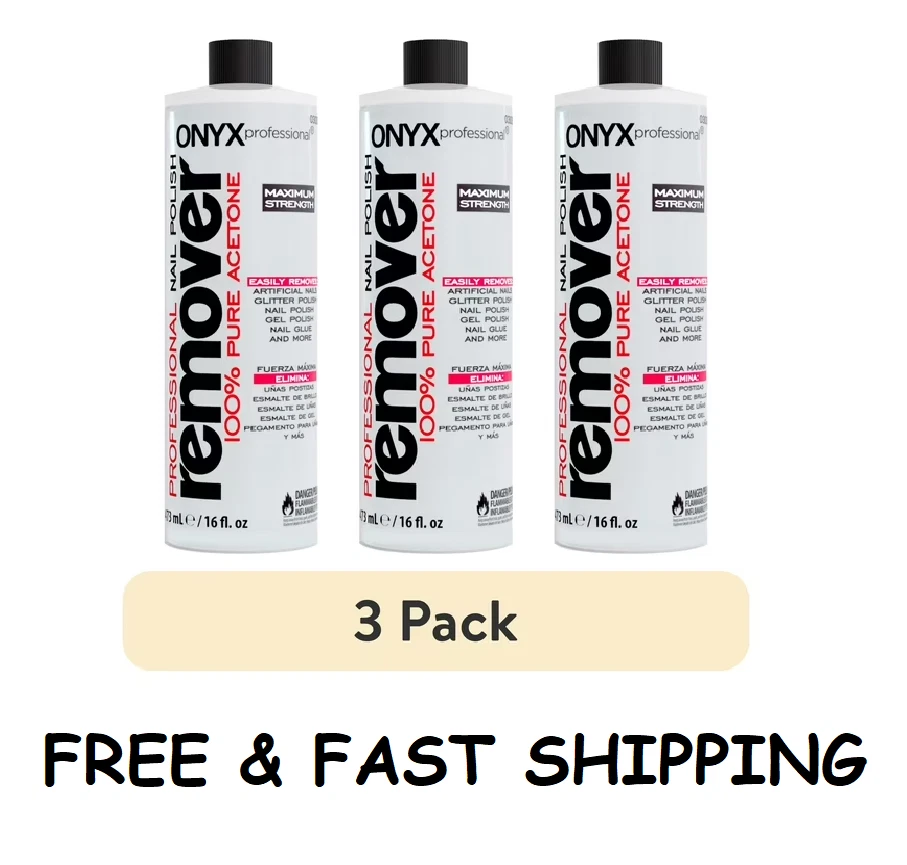 (Paquete de 3) Removedor de esmalte de uñas Onyx Professional 100 % acetona pura, 16 fl oz Foto 1 de 1